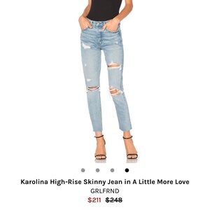 Grlfrnd Karolina High Rise Skinny Jeans 26